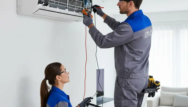 Technician performing AC repair in El Paso, TX for home cooling system maintenance