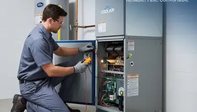 Technician performing furnace repair in El Paso TX for Five Star Cooling heating service